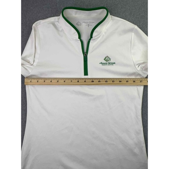 Tory Burch Sport x Augusta National Womens M 1/4 Zip Pullover White Green Golf - Picture 7 of 8